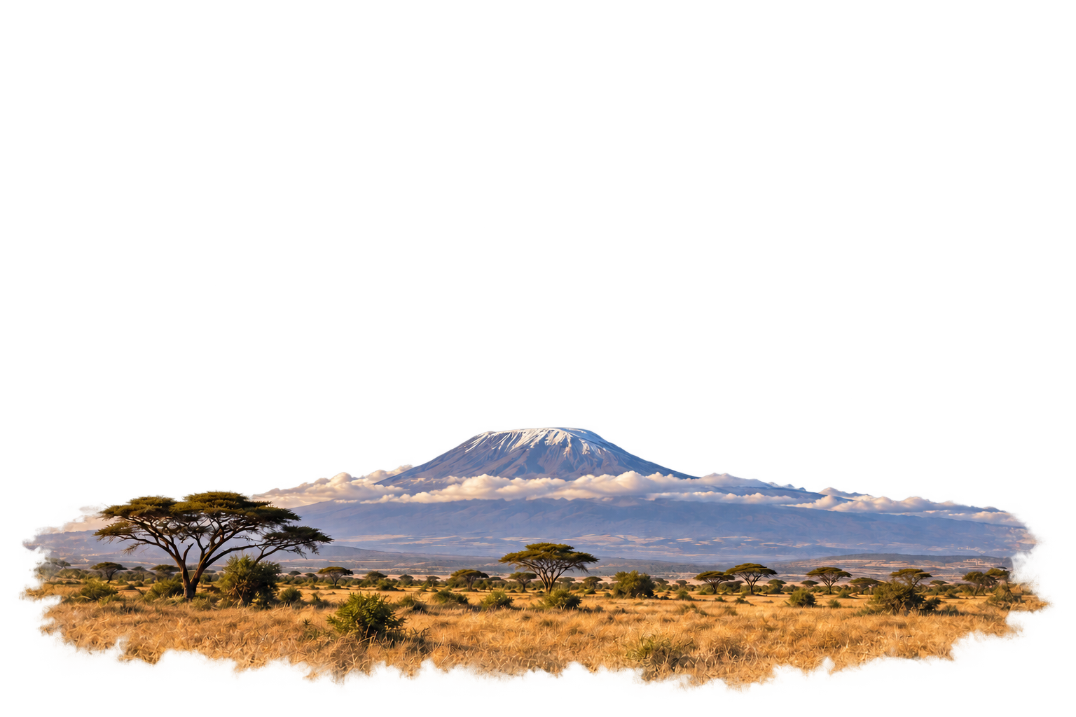 Paisaje de la sabana al atardecer